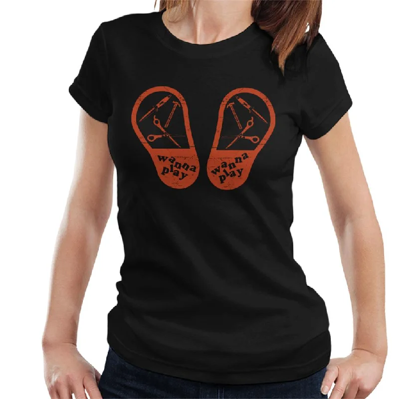 Chucky Weapons Wanna Play Women's T-Shirt Plaid T-Shirt Polka Dot Checkered