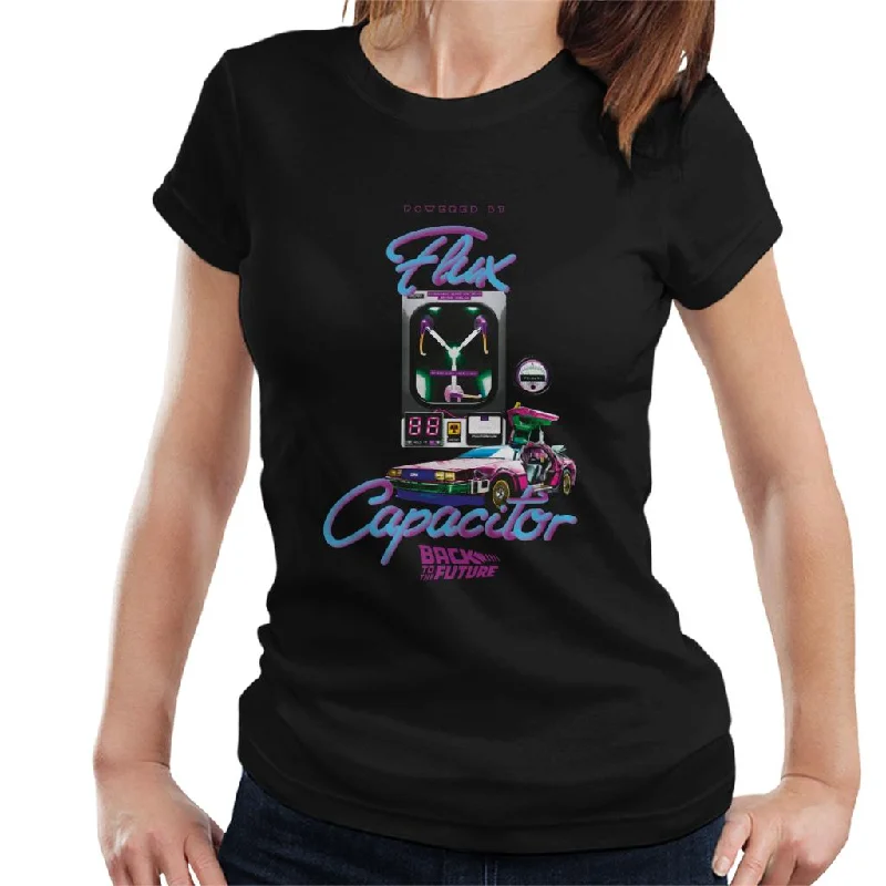 Back to the Future Flux Capacitor 3D Women's T-Shirt Real Fur Shearling Chenille