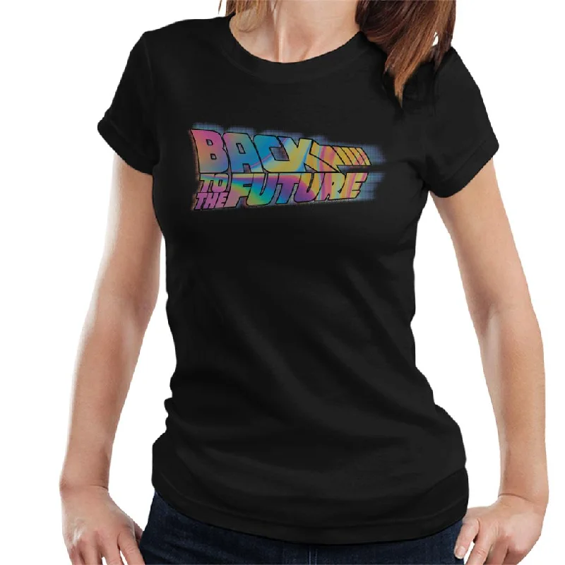 Back to the Future Mist Gradient Logo Women's T-Shirt Cozy Warm Stylish