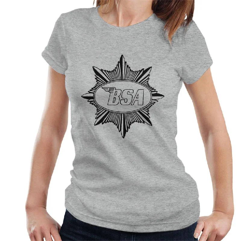 BSA Logo Badge Women's T-Shirt Collared T-Shirt Boat Neck A-Line
