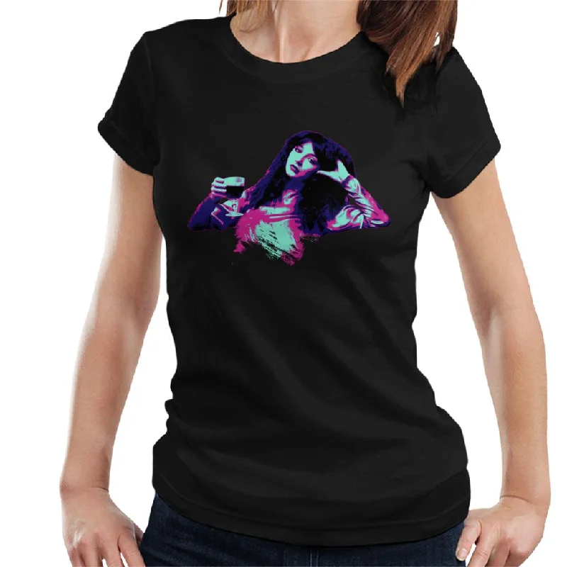 TV Times Kate Bush Laid Back Pop Art Stylised Women's T-Shirt Plaid T-Shirt Polka Dot Checkered TV Times Kate Bush Laid Back Pop Art Stylised Women's T-Shirt Plaid T-Shirt Polka Dot Checkered