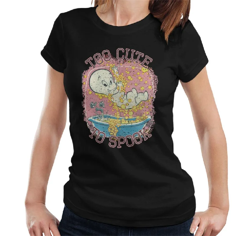Casper The Friendly Ghost Too Cute To Spook Women's T-Shirt Notch Collar Peter Pan Collar Cowl Neck Casper The Friendly Ghost Too Cute To Spook Women's T-Shirt Notch Collar Peter Pan Collar Cowl Neck