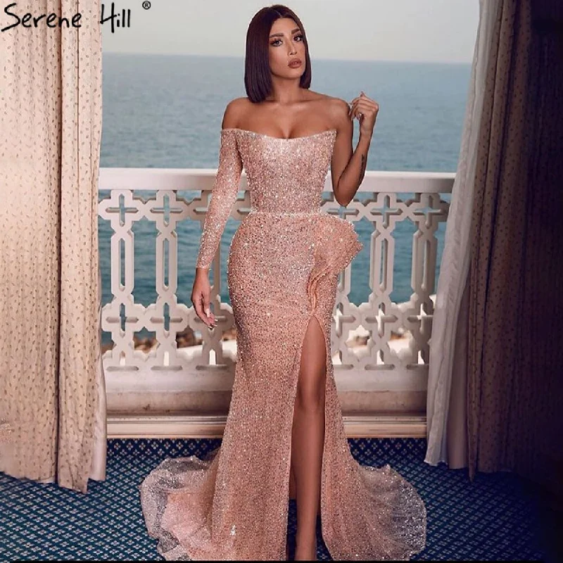 Serene Hill Pink Luxury High Split Evening Dresses Gowns 2024 Mermaid Elegant Sexy For Women Party Dress LA71313 Tunics Polka dots Serene Hill Pink Luxury High Split Evening Dresses Gowns 2024 Mermaid Elegant Sexy For Women Party Dress LA71313 Tunics Polka dots