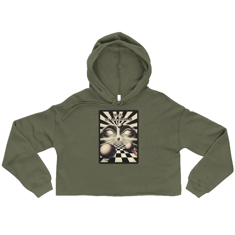 All Is Illusion Graphic Crop Hoodie Hoodie with Puffed Sleeves Voluminous Trendy
