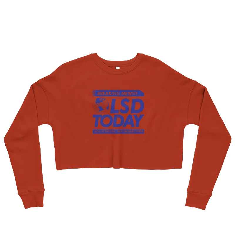 Breaking News Today Graphic Crop Sweatshirt Hoodie with Full-Zip Functional Layering Breaking News Today Graphic Crop Sweatshirt Hoodie with Full-Zip Functional Layering