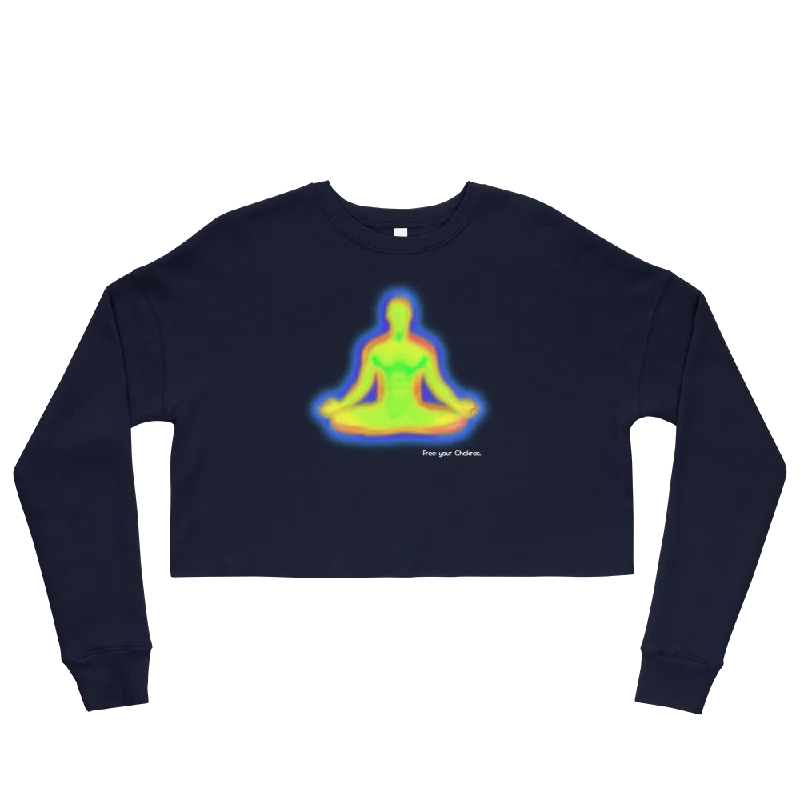 Free Your Chakras Graphic Crop Sweatshirt Hoodie with Print Artistic Unique