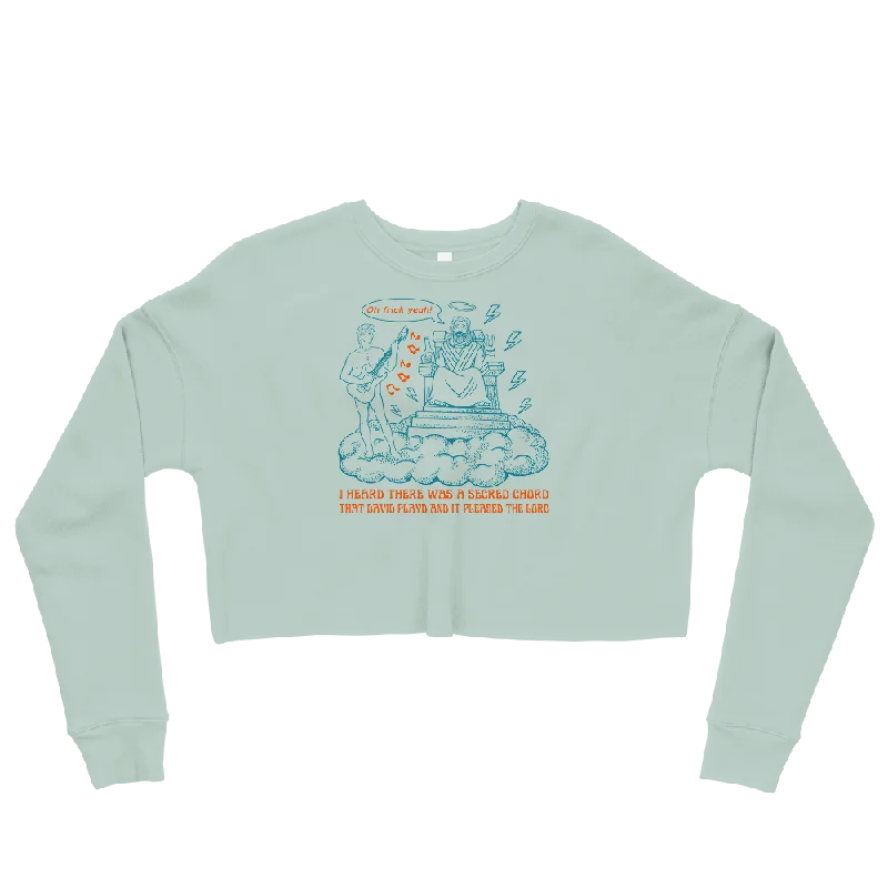 Secret Chord Graphic Crop Sweatshirt Hoodie with Strings Custom Fit Adjustable