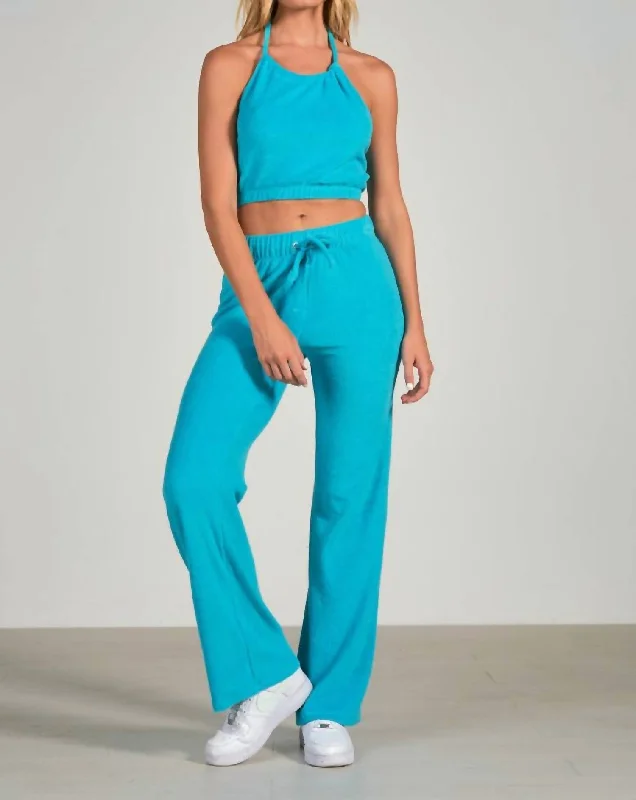 Summer Bright Drawstring Pant In Turquiose Stylish Harem Pants