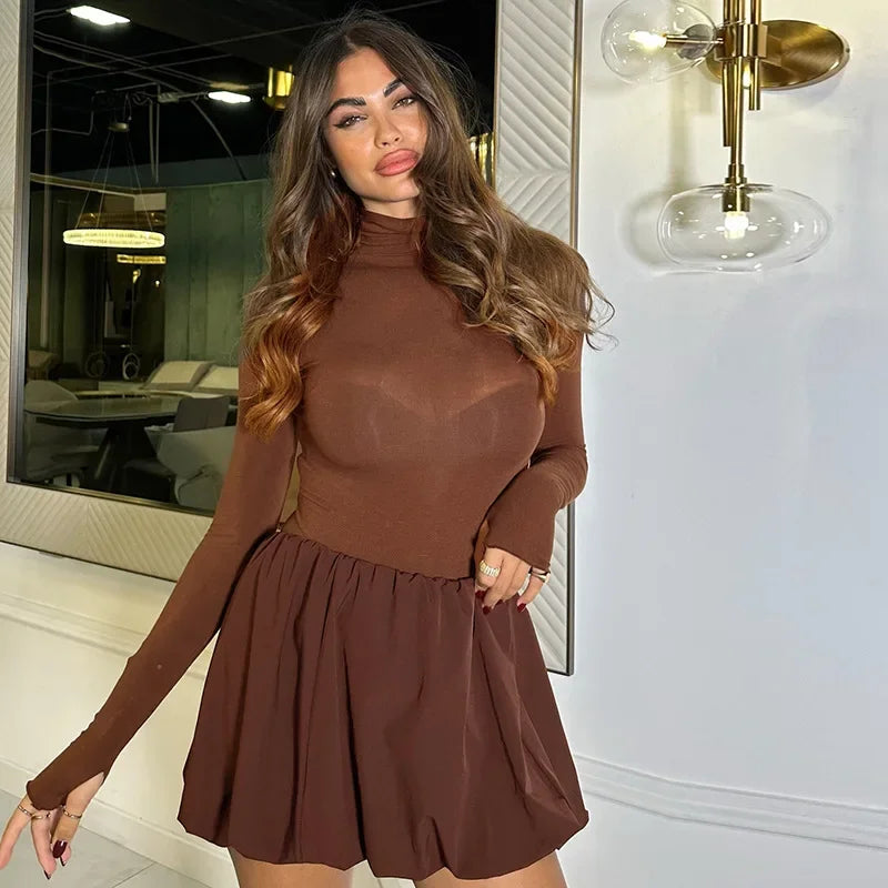 Advbridge Elegant Red Patchwork Mini Dress for Women Turtleneck Long Sleeve Bodycon Party Dress Fall Winter Lady Draped Dress 2025 Shift Classic Vintage Advbridge Elegant Red Patchwork Mini Dress for Women Turtleneck Long Sleeve Bodycon Party Dress Fall Winter Lady Draped Dress 2025 Shift Classic Vintage