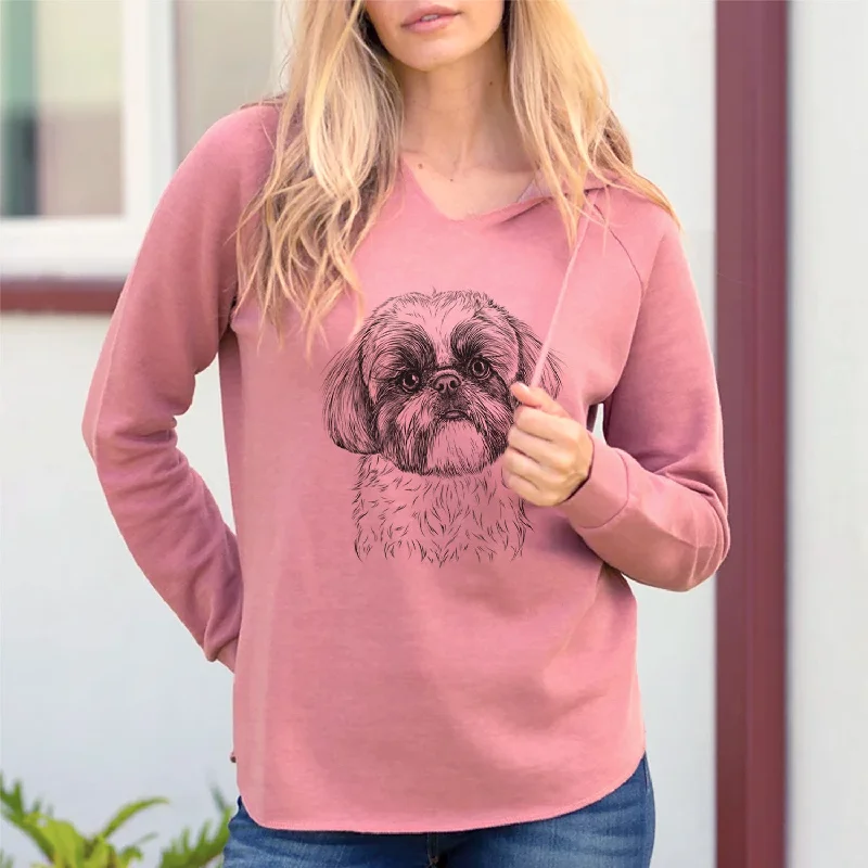 Bare Simon the Shih Tzu - Cali Wave Hooded Sweatshirt Hoodie with Print Artistic Unique Bare Simon the Shih Tzu - Cali Wave Hooded Sweatshirt Hoodie with Print Artistic Unique