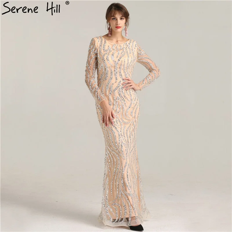 Mermaid Sparkly Evening Dresses Long Sleeves Beading Evening Party Dress LA6175 Mermaid Tail Wedding Mermaid Sparkly Evening Dresses Long Sleeves Beading Evening Party Dress LA6175 Mermaid Tail Wedding