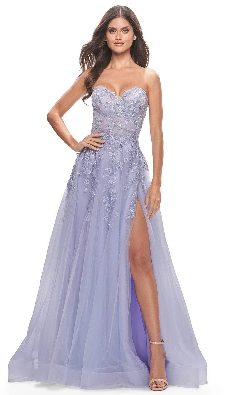 La Femme 31363 - Lace Appliqued Dress Tunics Lace romantic