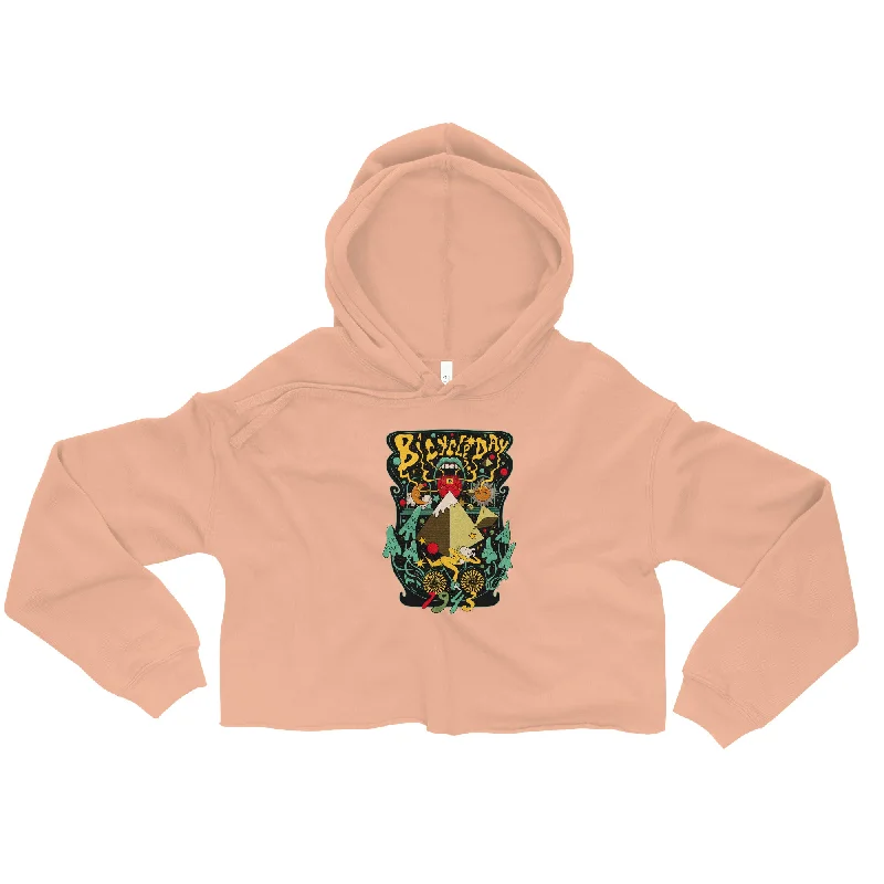 Bicycle Day Graphic Crop Hoodie Hoodie with Monochrome Minimalist Simple