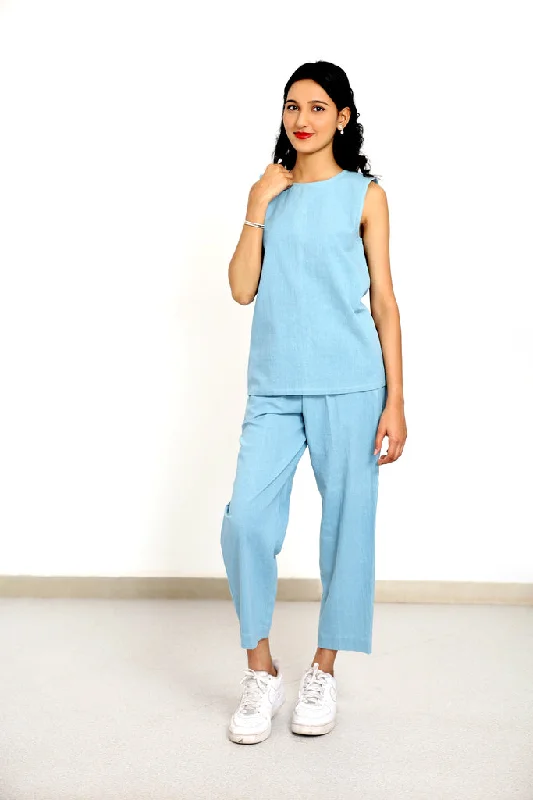 Aadya Moda Women's Kala Cotton Scenic Sky Co-Ord Pant Suit Fashionable Jogger Pants