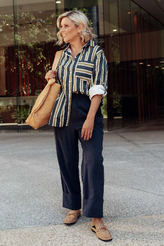 Seria Navy Cuff Pants Cozy Knit Pants
