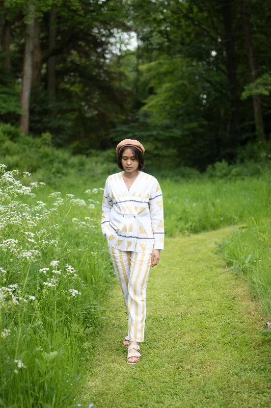 The Terra Tribe Yellow Stripes Serenity Pants Soft Cotton Pants