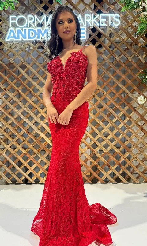 Portia and Scarlett PS25152 - Applique Detailed Prom Dress Crew Neckline Casual