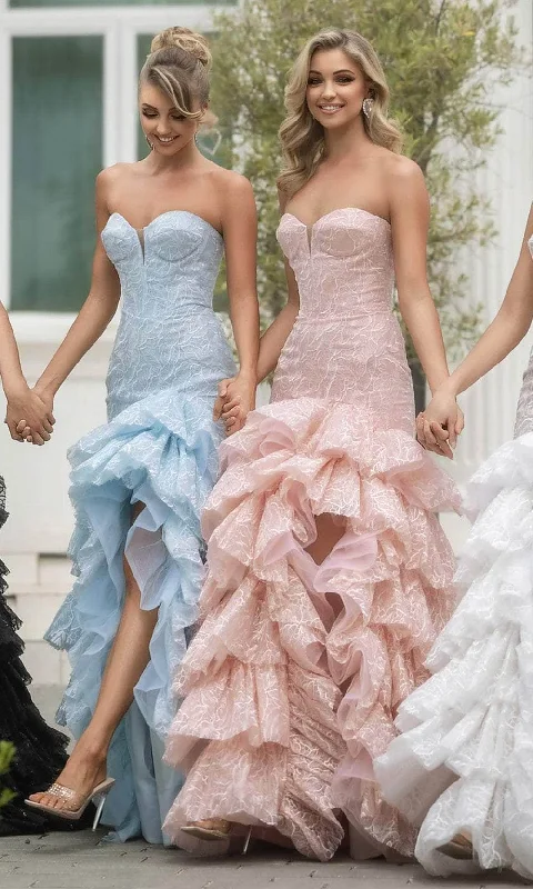 Portia and Scarlett PS25250 - Strapless Tiered Prom Dress Tunics Print Colorful