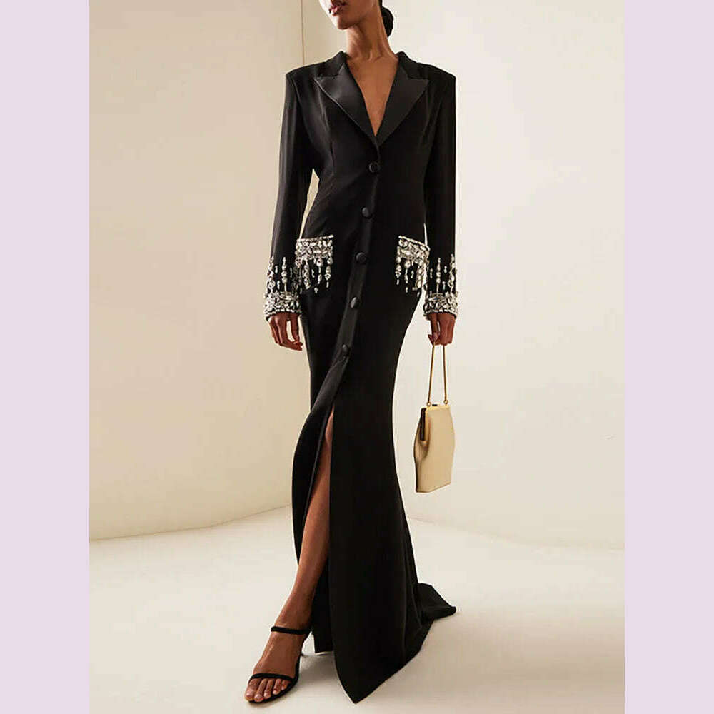 DEAT Women's Fashion Evening Dress Notched Collar Single Breasted Diamond Setting Waist Elegant Party Dresses Summer 2024 New Tunics Spring floral DEAT Women's Fashion Evening Dress Notched Collar Single Breasted Diamond Setting Waist Elegant Party Dresses Summer 2024 New Tunics Spring floral