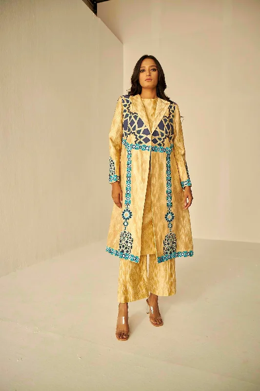 Beige Gold- The Window Trench, Kurta And Pant Set Comfortable Jogging Pants