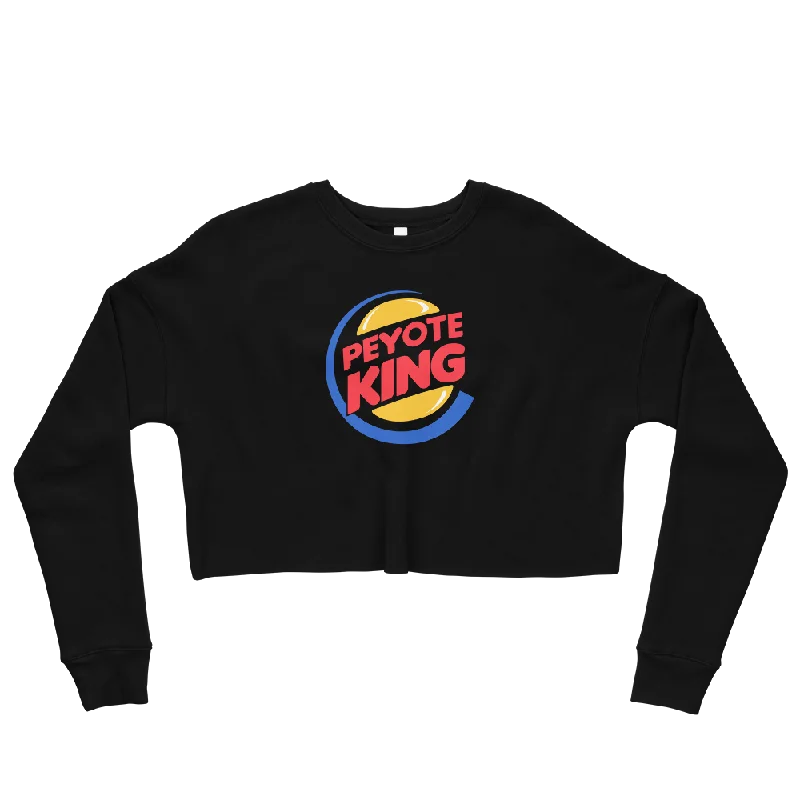Peyote King Crop Sweatshirt Hoodie with Elastic Cuffs Stretchable Comfortable