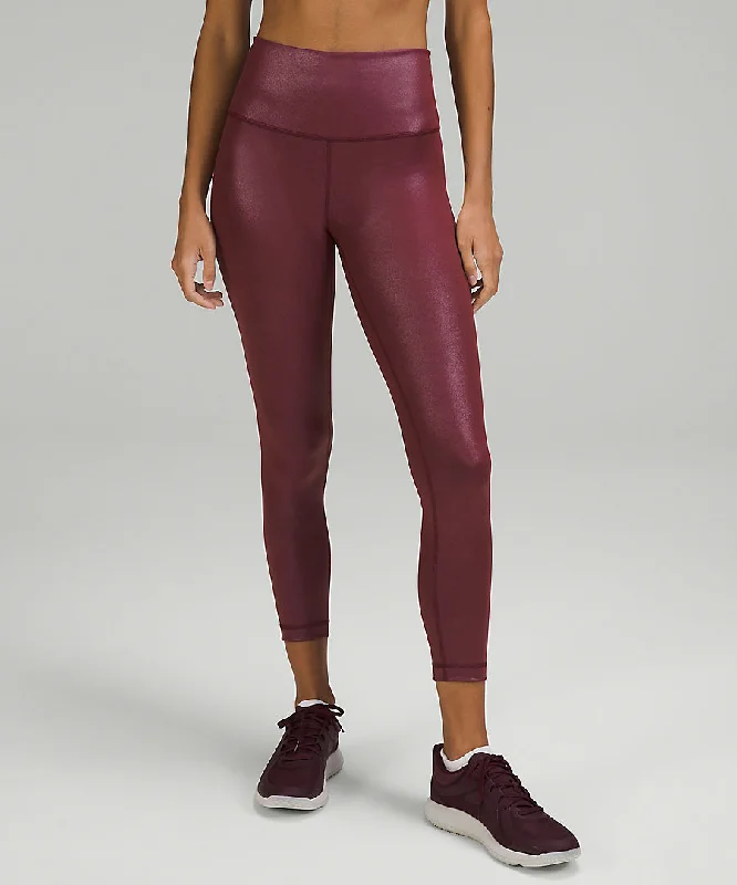 Lululemon Wunder Train High Rise Pant 25" Foil - Red Merlot Casual Lounge Pants