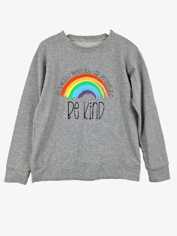 Assorted Brands Be Kind Grey Marle Sweatshirt Jumper Size M Hoodie with Ribbed Hem Stretchable Secure Assorted Brands Be Kind Grey Marle Sweatshirt Jumper Size M Hoodie with Ribbed Hem Stretchable Secure