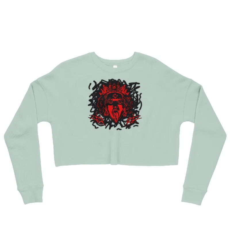 Goddess Kali Crop Sweatshirt Hoodie with Pastel Soft Subtle