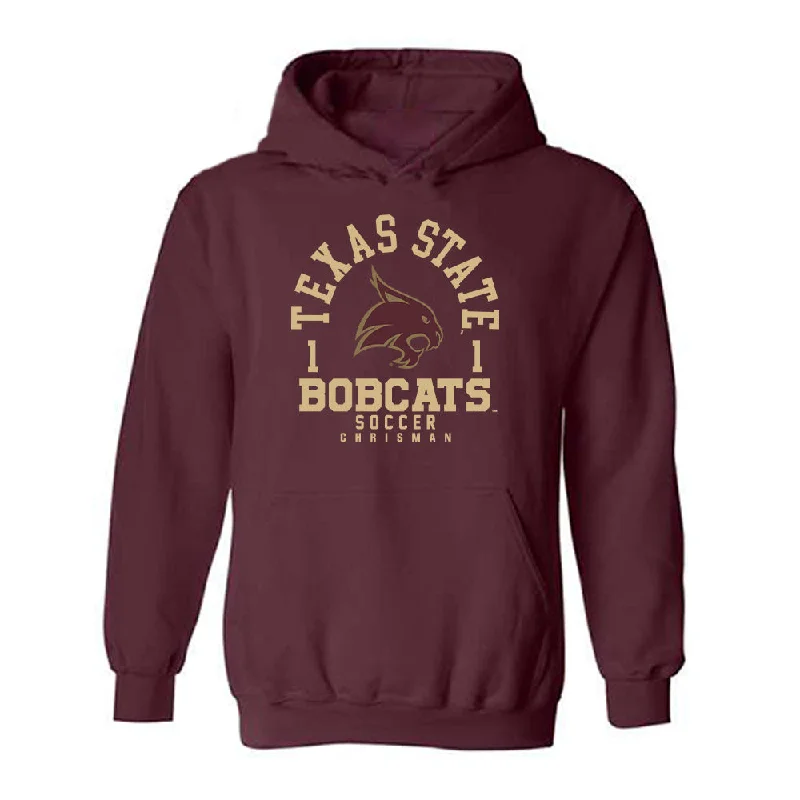 Texas State - NCAA Women's Soccer : Katelyn Chrisman - Classic Fashion Shersey Hooded Sweatshirt Hooded Sweatshirt Casual Wear Street Style Texas State - NCAA Women's Soccer : Katelyn Chrisman - Classic Fashion Shersey Hooded Sweatshirt Hooded Sweatshirt Casual Wear Street Style