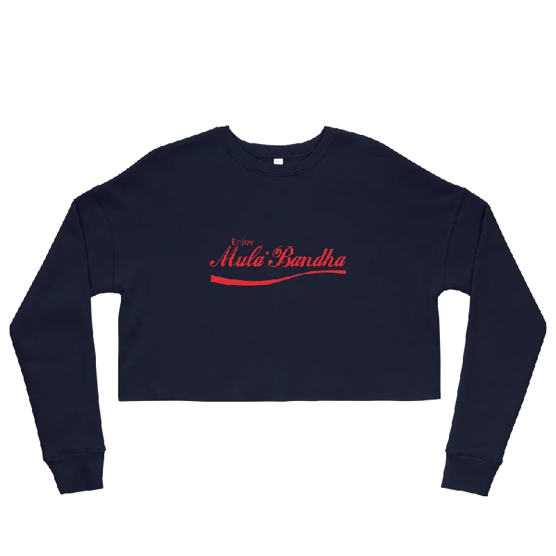 Enjoy Mula Bandha Graphic Crop Sweatshirt Hoodie with Pastel Soft Subtle