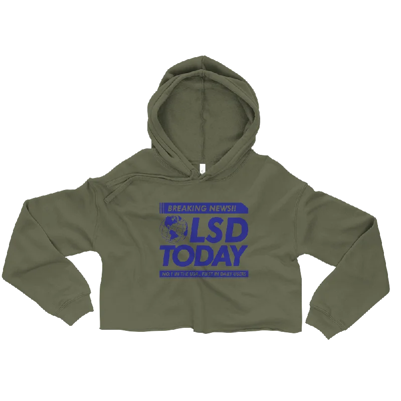 Breaking News Today Graphic Crop Hoodie Hoodie with Half-Zip Sporty Casual