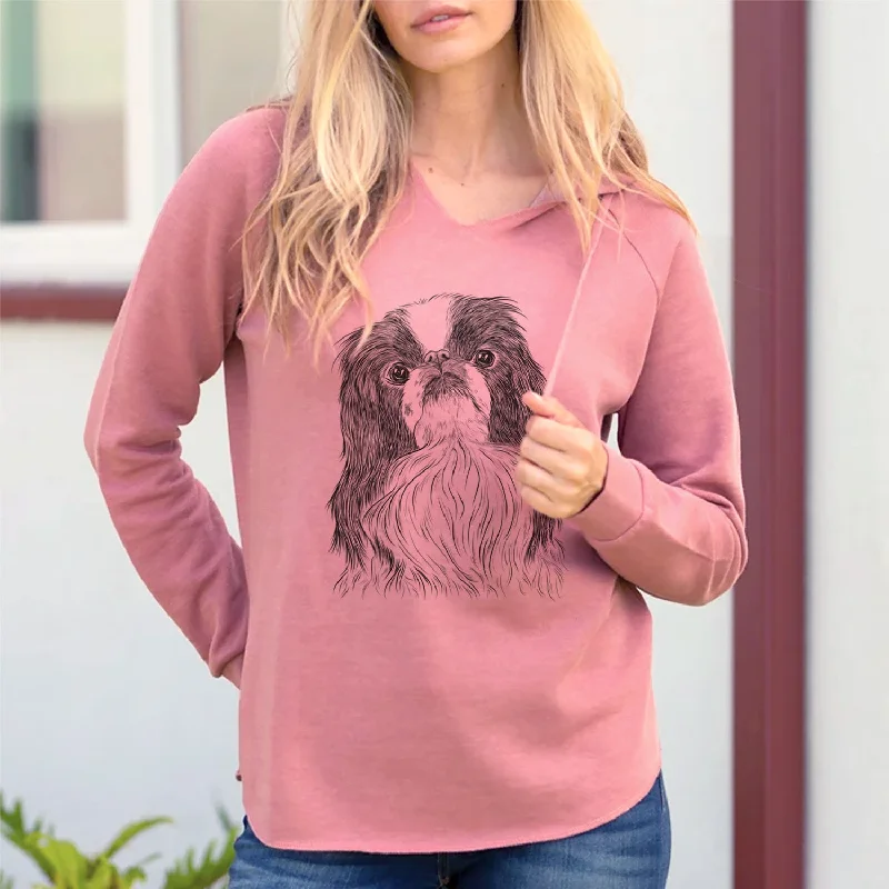 Bare Suki the Japanese Chin - Cali Wave Hooded Sweatshirt Hoodie Jacket Zipper Layering Bare Suki the Japanese Chin - Cali Wave Hooded Sweatshirt Hoodie Jacket Zipper Layering
