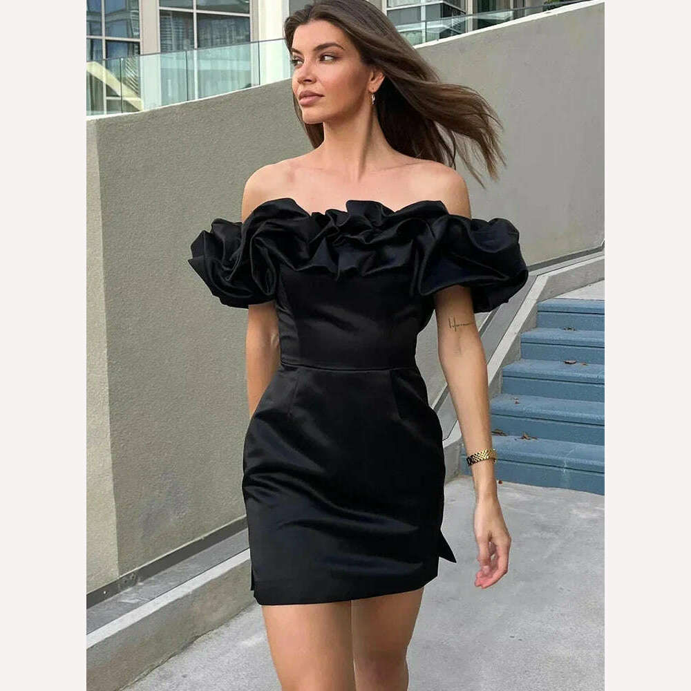 Mingmingxi Summer White Ruffle Bodycon Party Dress Elegant Off The Shoulder Wedding Guest Dress Mini Celebrity Even Dress Short Tunics Prom sequined Mingmingxi Summer White Ruffle Bodycon Party Dress Elegant Off The Shoulder Wedding Guest Dress Mini Celebrity Even Dress Short Tunics Prom sequined