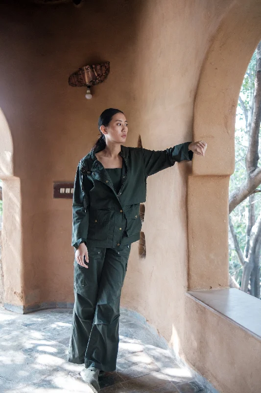 The Terra Tribe Deep Green Saigon Parachute Pants Comfy Cargo Trousers