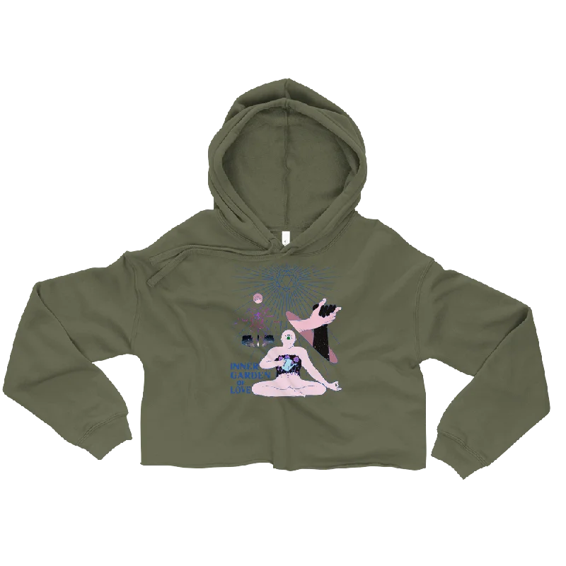 Inner Garden Of Love Graphic Crop Hoodie Hoodie with Pocket Utility Practical