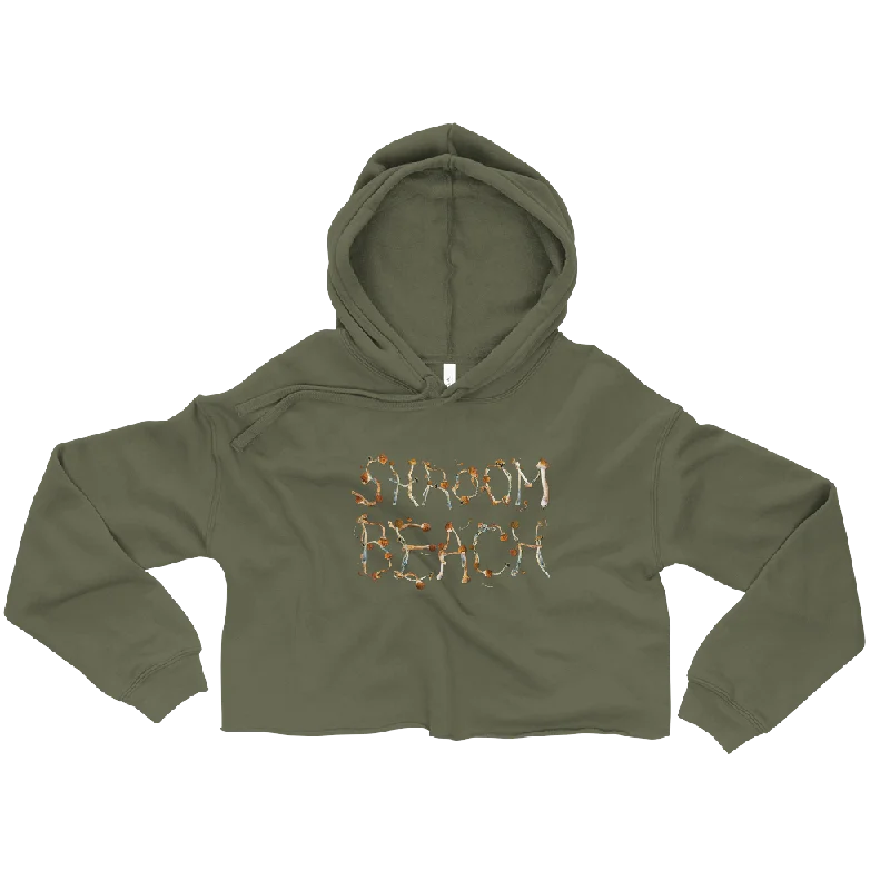 Shroom Beach Psi~ Graphic Crop Hoodie Cotton Hoodie Fleece Lining Warmth