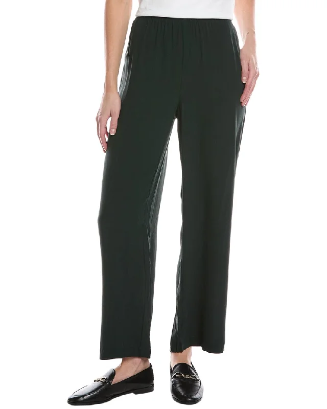 EILEEN FISHER Straight Ankle Silk Pant High-Waist Jeans