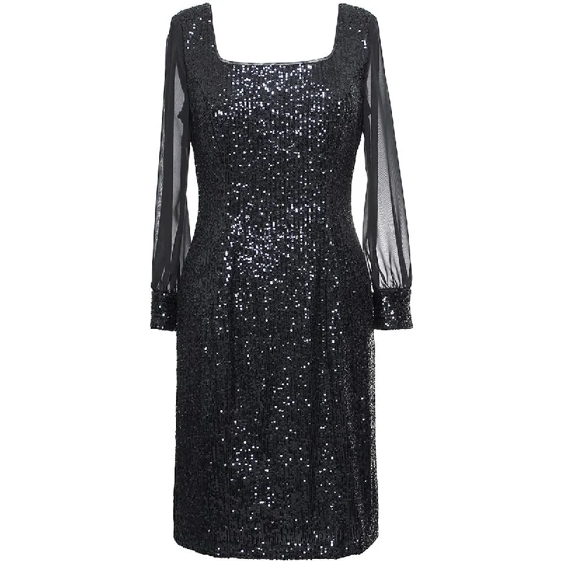 Plus Womens Round Neck Long Sleeves Cocktail And Party Dress Tunics Floral girly