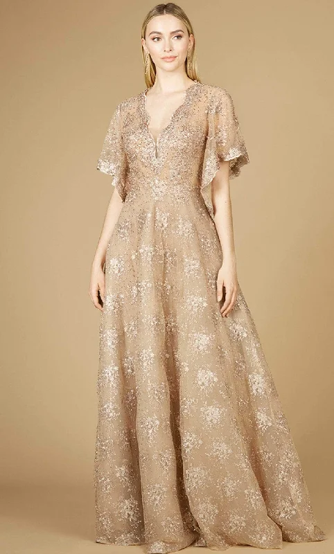 Lara Dresses 29237 - Cape Sleeved Gown Tunics Lace romantic