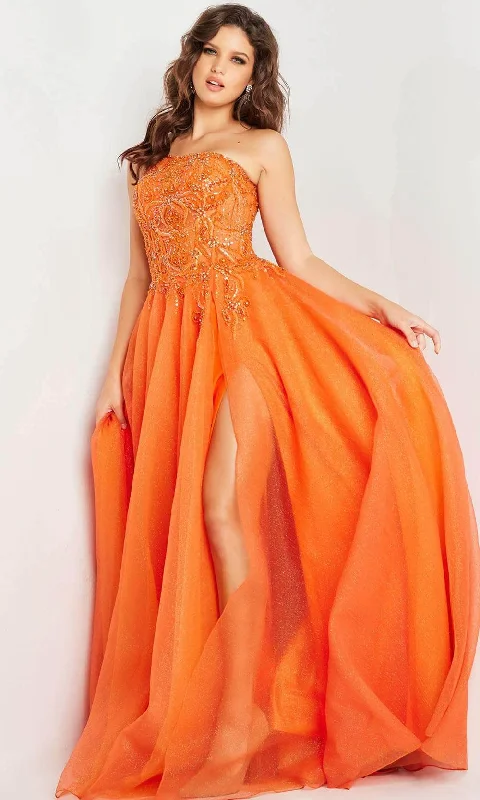 Jovani 25688 - Sleeveless Beaded A-Line Prom Dress Floral Print girly
