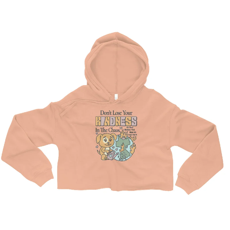 Kindness Crop Hoodie Hoodie with Lace Feminine Delicate