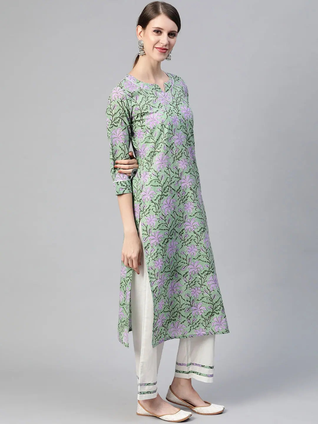 Ahika Women Cotton Green Ethnic Motifs Printed Straight Kurta Pant Dupatta Set 1 Elegant Dress Pants Ahika Women Cotton Green Ethnic Motifs Printed Straight Kurta Pant Dupatta Set 1 Elegant Dress Pants