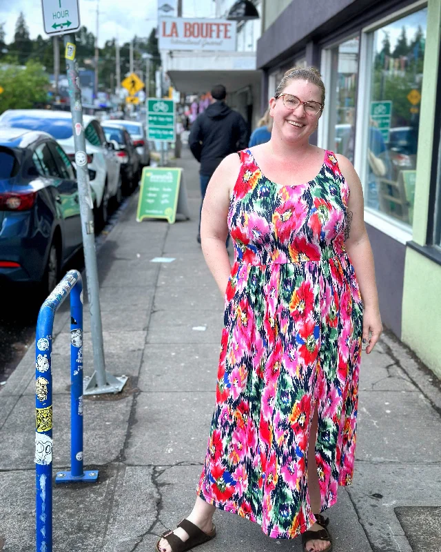 Bianca Dress in Floral Ikat Tunics Velvet soft