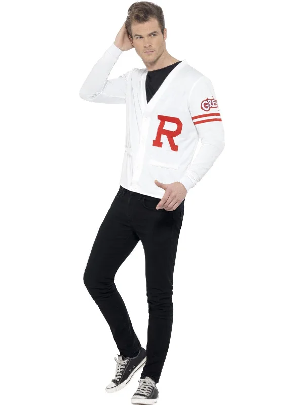 Men's 1950s Grease Rydell Prep High School Fancy Dress Costume Tunics Wedding white
