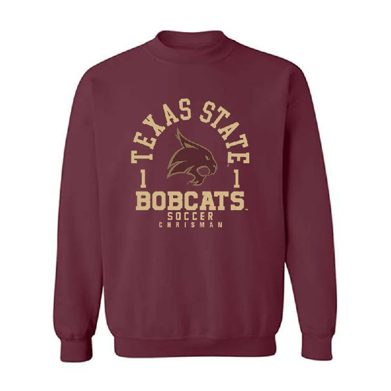 Texas State - NCAA Women's Soccer : Katelyn Chrisman - Classic Fashion Shersey Crewneck Sweatshirt Hoodie with Hem Contrast Bold Stylish Texas State - NCAA Women's Soccer : Katelyn Chrisman - Classic Fashion Shersey Crewneck Sweatshirt Hoodie with Hem Contrast Bold Stylish