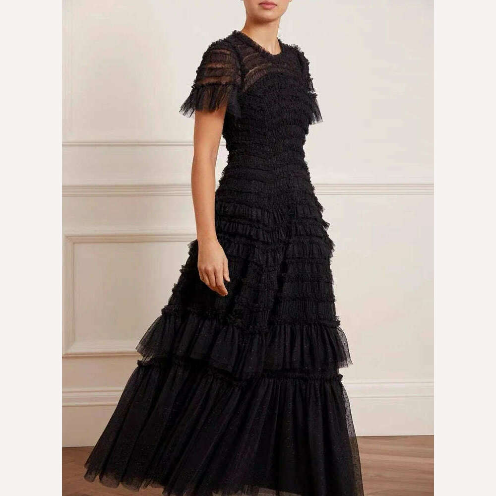 Designer Summer New Women's Elegant Party Dress High Quality Black Evening Long Dress Formal Occasion Casual Fashion Bohemian Tunics Occasion special Designer Summer New Women's Elegant Party Dress High Quality Black Evening Long Dress Formal Occasion Casual Fashion Bohemian Tunics Occasion special