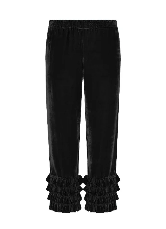 Talitha Velvet Pants In Black Trendy Tapered Pants