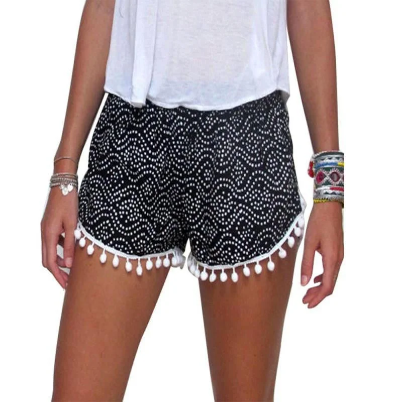 Women Girl Casual Shorts Elastic Waist Acetate Summer Ladies Short Pants Classic Bootcut Trousers