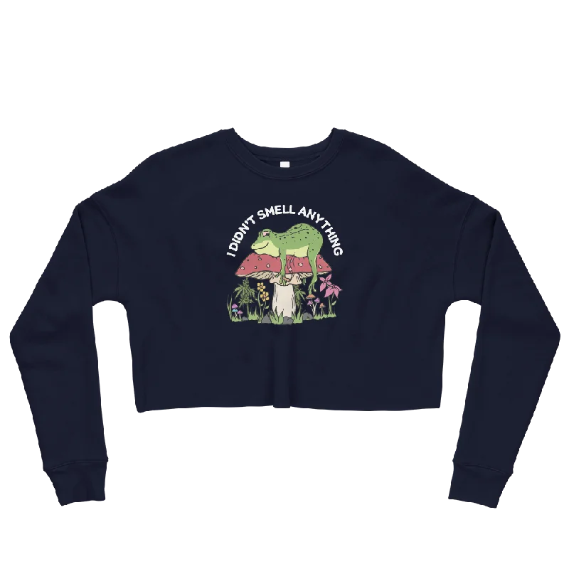 I Didn't Smell Anything Graphic Crop Sweatshirt Hoodie with Hem Lace Feminine Delicate