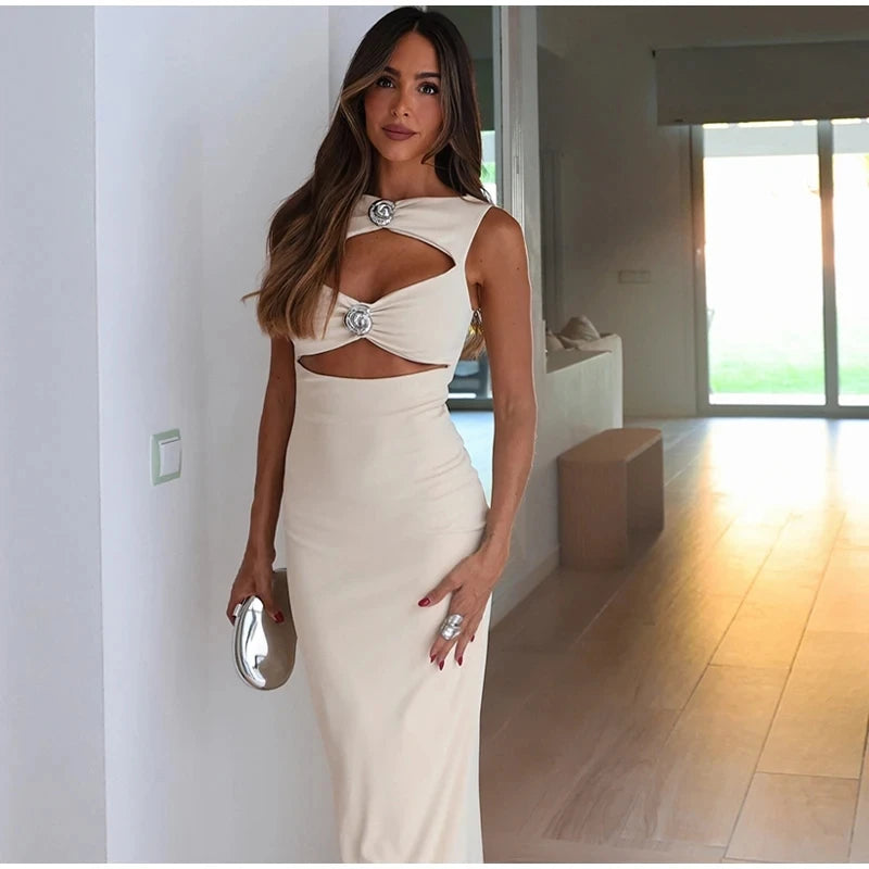 Advbridge Fashion Hollow Out Strapless Long Dress For Women Elegant Sleeveless Bodycon Evening Party Dress Female Club Chic Vestidos Tunics Satin smooth Advbridge Fashion Hollow Out Strapless Long Dress For Women Elegant Sleeveless Bodycon Evening Party Dress Female Club Chic Vestidos Tunics Satin smooth